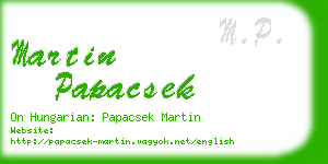 martin papacsek business card